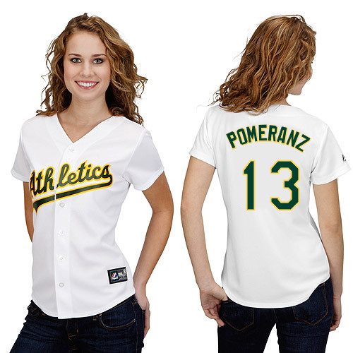Drew Pomeranz #13 mlb Jersey-Oakland Athletics Women's Authentic Home White Cool Base Baseball Jersey
